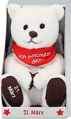 Depesche 8139.081 - Schutzengel Bär aus Plüsch, ca. 9 cm, mit Datum 21. Mär ...
