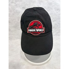 Jurassic World Vintage Black Baseball Cap Hat Adjustable Embroidered Logo OSFM