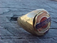 Chrysler Seal of Quality Logo Gold Chrome Ring Size #12 NOS MoPaR Class