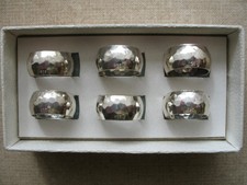 Serviettenringe silber 925- gepunzt Herm. Bauer- Hammerschlag Dekor-6 Stck.