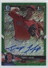 2018 Bowman Chrome Prospect Green Shimmer Refractor 30/99 Travis Lakins Auto 8az