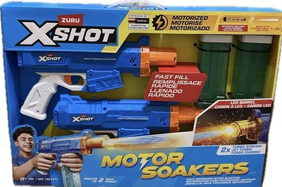 Zuru X-Shot Turbo Stream Motor Soaker 2-Pack LED Fast-Fill Water Blasters 7m