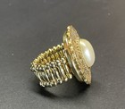 Pretty Faux Pearl Cabochon Scarf Slide Stretch Ring Country Western Cowgirl Gift — photo 4