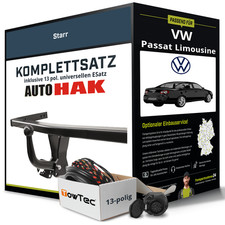 Für VW Passat Limousine B5.5 3B3 Anhängerkupplung starr +eSatz 13pol uni 00- PKW