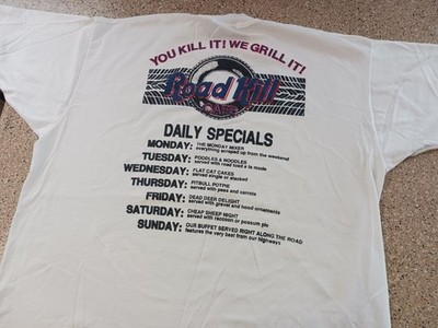 Vintage 90s Roadkill Cafe Daily Specials Graphic T Shirt Adult XL Single Stitch