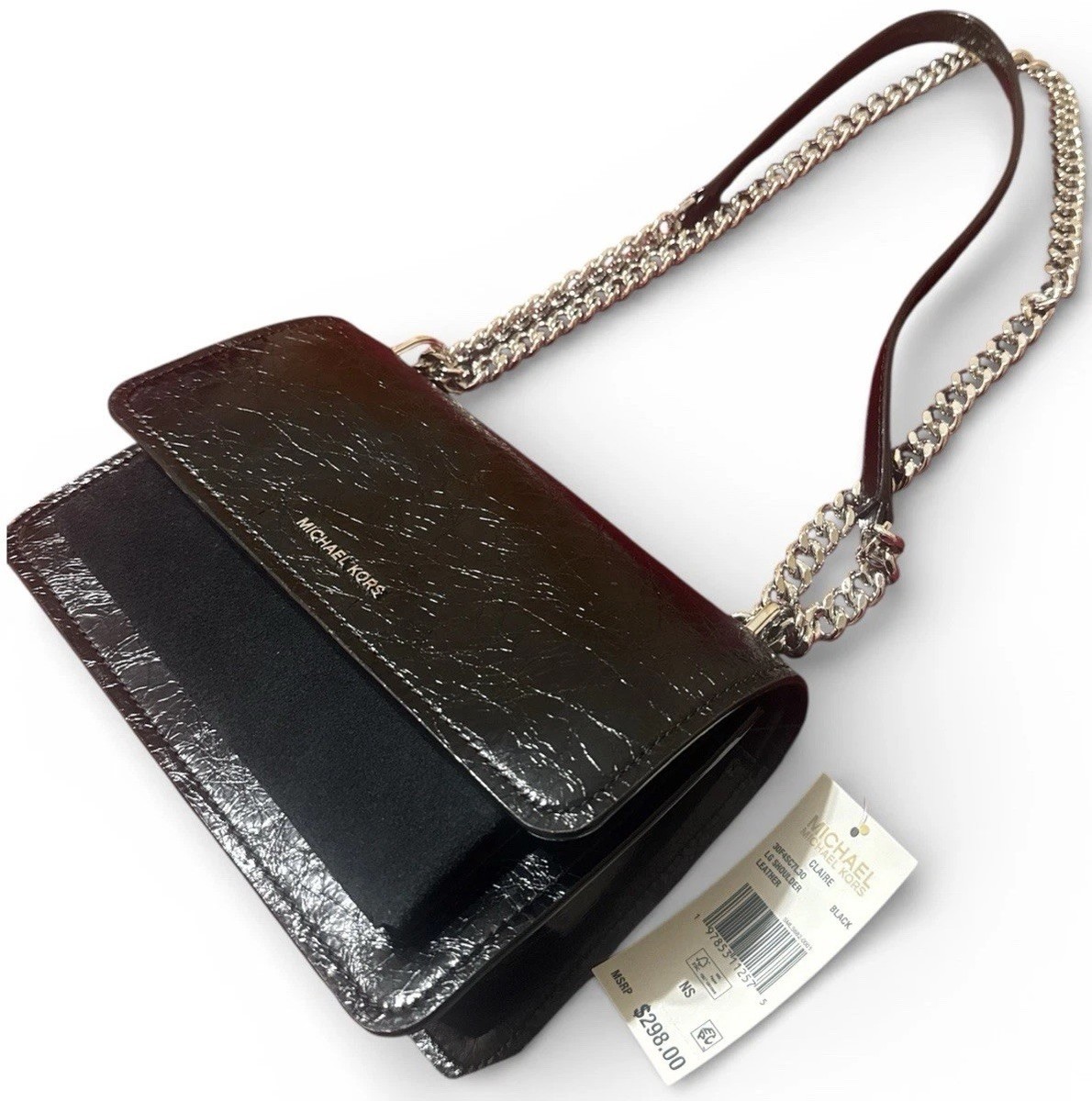 MICHAEL KORS ボディバッグ MICHAEL KORS MK Claire leather Chain Black shoulder bag Cross-Body