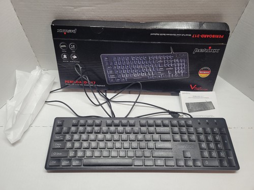 Perixx PERIBOARD-317 (11474) LED Backlit Wired Keyboard Open Box - Original Box - Picture 1 of 13