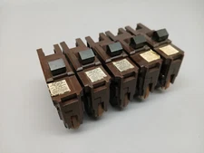 Lot of 5 Federal Pacific 15 Amp Stab-Lok Single Pole Circuit Breaker 120V FPE