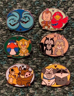DISNEY PIN HIDDEN MICKEY PUMBA ZAZU PERCY SIMBA MEEKO THUMPER ABU