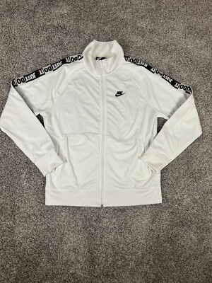 Nike Mens Jacket White Large Track Suit Just do It Full Zipper