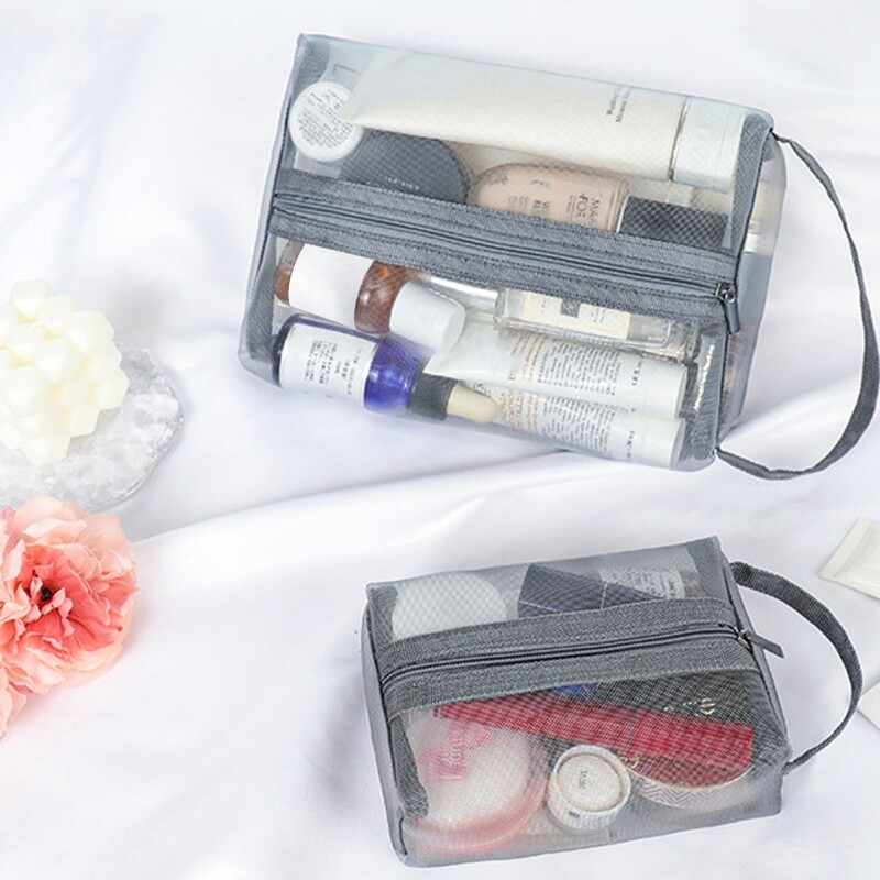 Transparent Large Capacity Travel Makeup Bag for Cosmetics & Toiletry Essentials
