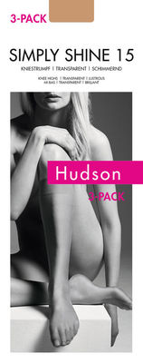3 Paar HUDSON Kniestrümpfe ''Simply Shine 15'' transparent schimmernd