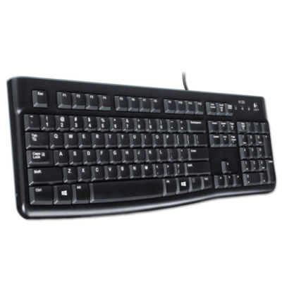 Logitech K120 Ergonomic Desktop Wired Keyboard USB Black (920002478) - [LN] 