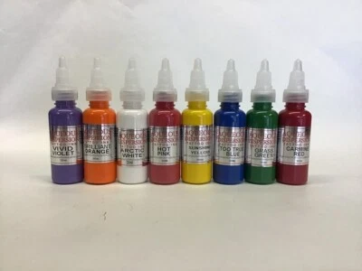 AQUEOUS DISPERSION INK AQUEOUS TATTOO INK VIOLET ORANGE PINK YELLOW BLUE GREEN RED 15 / 30ml Set B