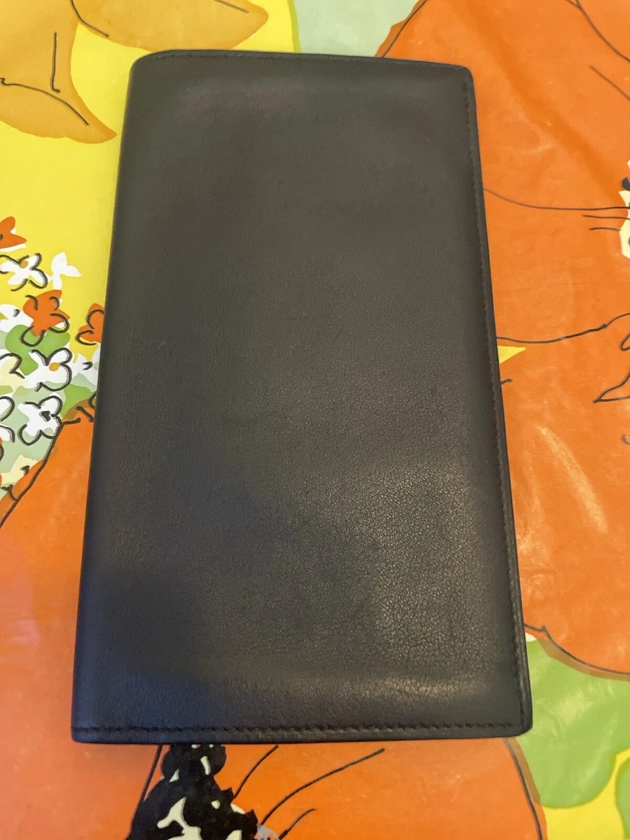 HERMES MC2 Fleming Bill Compartment Long Wallet Black Leather Authentic