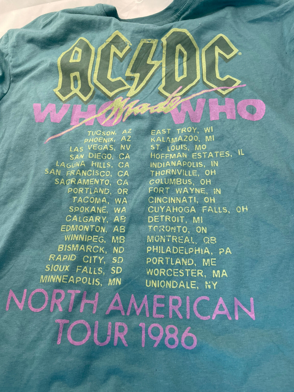 AC/DC Who Made Who 1986 North American Tour Concert T… - Gem