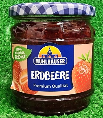 6,20 /kg) Mühlhäuser ERDBEER Konfitüre Premium Qualität Erdbeerkonfitüre 450g Gl