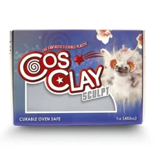 M00454 MOREZMORE 1 lb Cosclay Sculpt SOFT GREY Flexible Polymer Clay