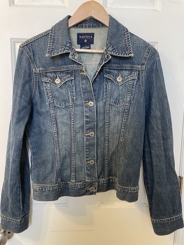 Nautica Denim Jacket Women's Medium Vintage Button Pockets