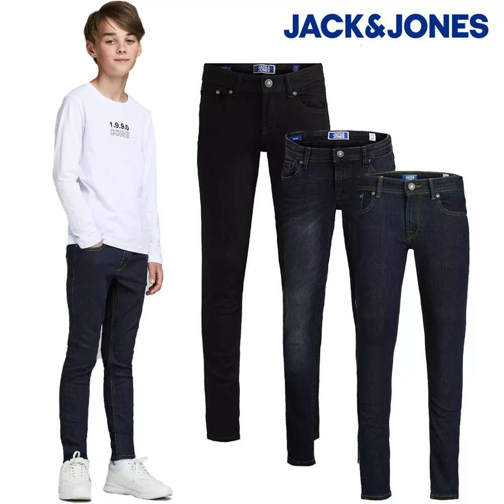 Jack & Jones Boys Skinny Jeans Age 8-16 Stretch Denim Kids Junior Casual  Pants