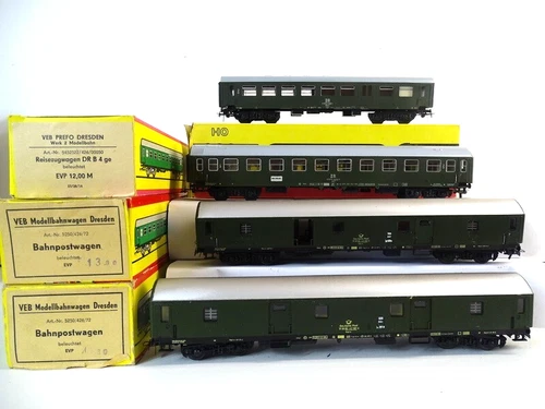 Piko Schicht H0 2x Bahnpostwagen 2x Personenwagen DR DDR in OVP   - Set 117
