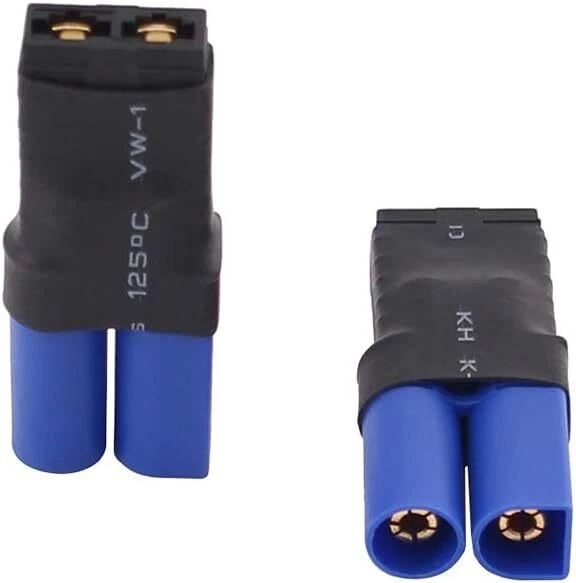 2x Adaptador EC5 a TRX Traxxas para modelos RC, azul, silicona, enchufe de al... - Imagen 3 de 3