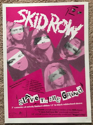 SKID ROW - SLAVE TO THE GRIND 1991 Full page UK magazine ad