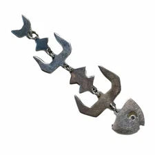 Vintage Sterling Silver Fish Bone, Convertible Pin or Pendant, Taxco, Mexico, 4”