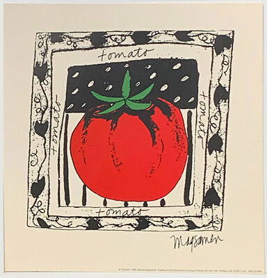 Tomate, Holzschnitt Stil, von Sandra Magsamen Gango Editions 1993