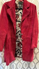 Beth Terrell Red Suede Coat Small