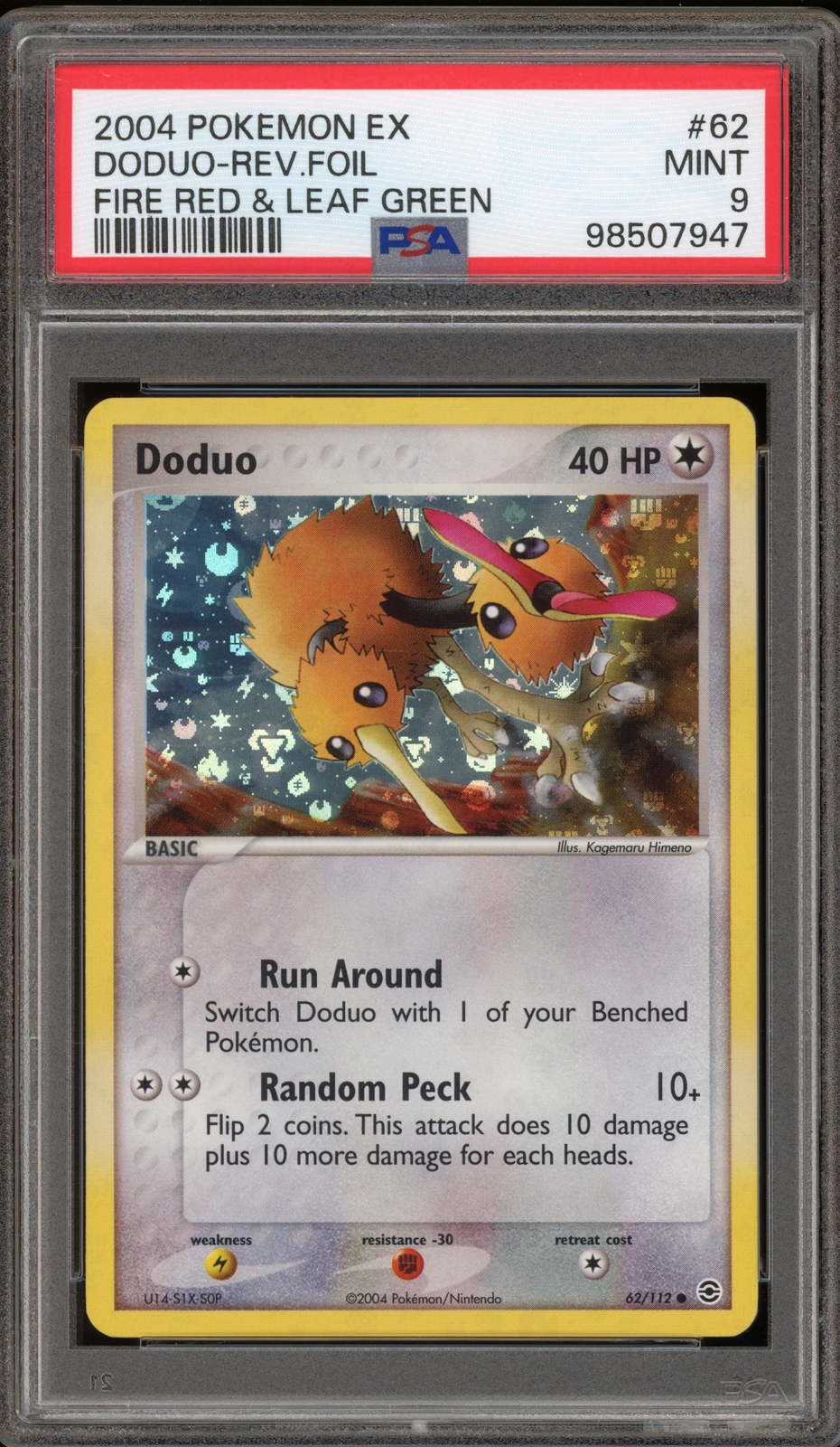 Pokemon Doduo EX Fire Red & Leaf Green Reverse Holo #62 PSA 9 Mint