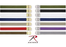 Military Color 100 Cotton Web Uniform Belt 54" Many Colors Chrome  Gold Buckle