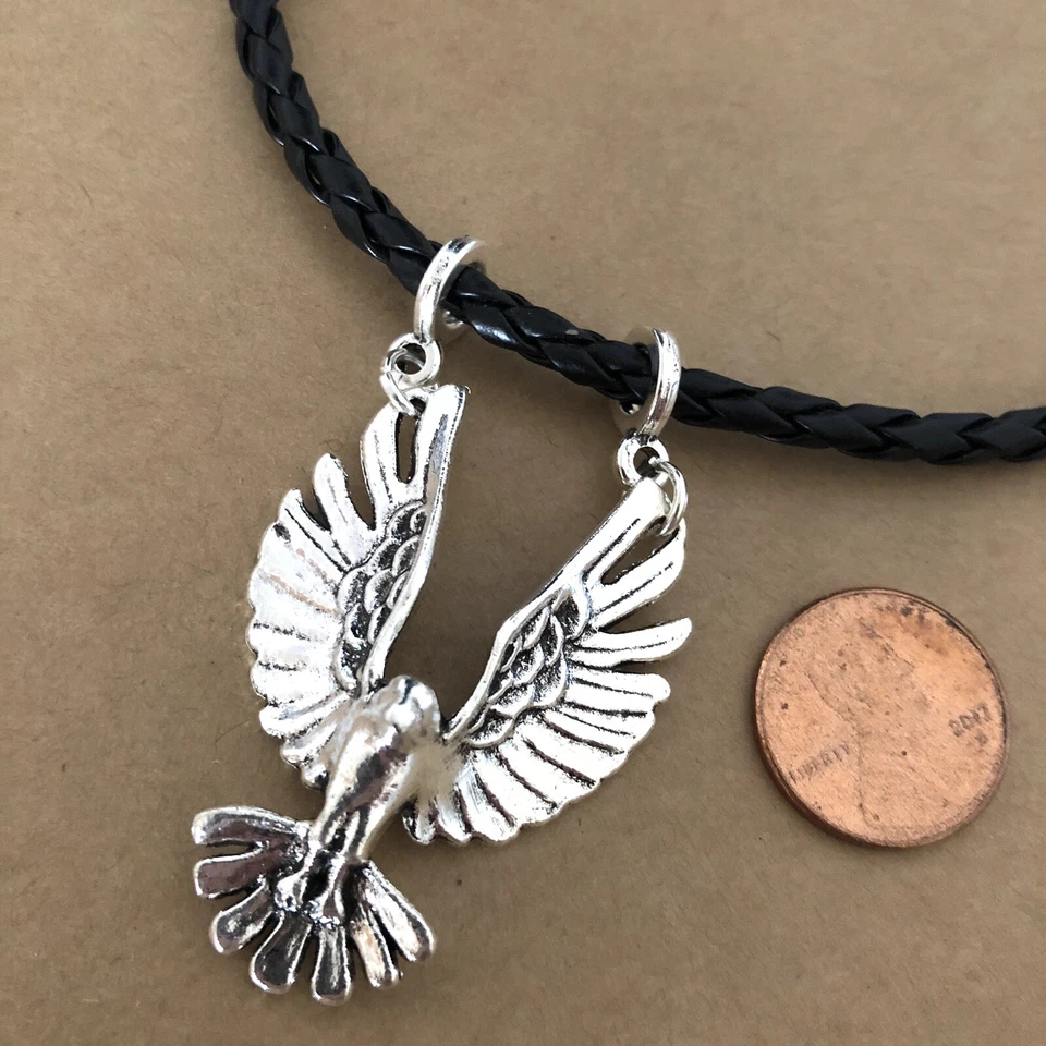 Collar Águila Unisex Cuero 18" Hecho a Mano EE. UU. 1940 Foto 2 de 4