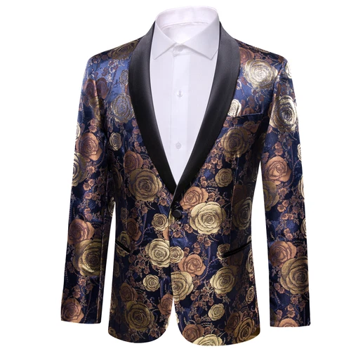 Para Hombres Floral Esmoquin Cena Chaqueta Calce Regular Chal Solapa Paisley Baile de graduación Fiesta Traje - Imagen 5 de 236