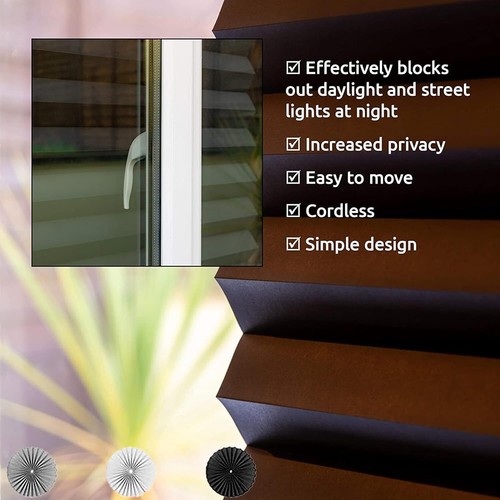 Pleated Window Shades,No Drill Blinds,Temporary Window Blinds,Self AdhesiveCover - Picture 90 of 107