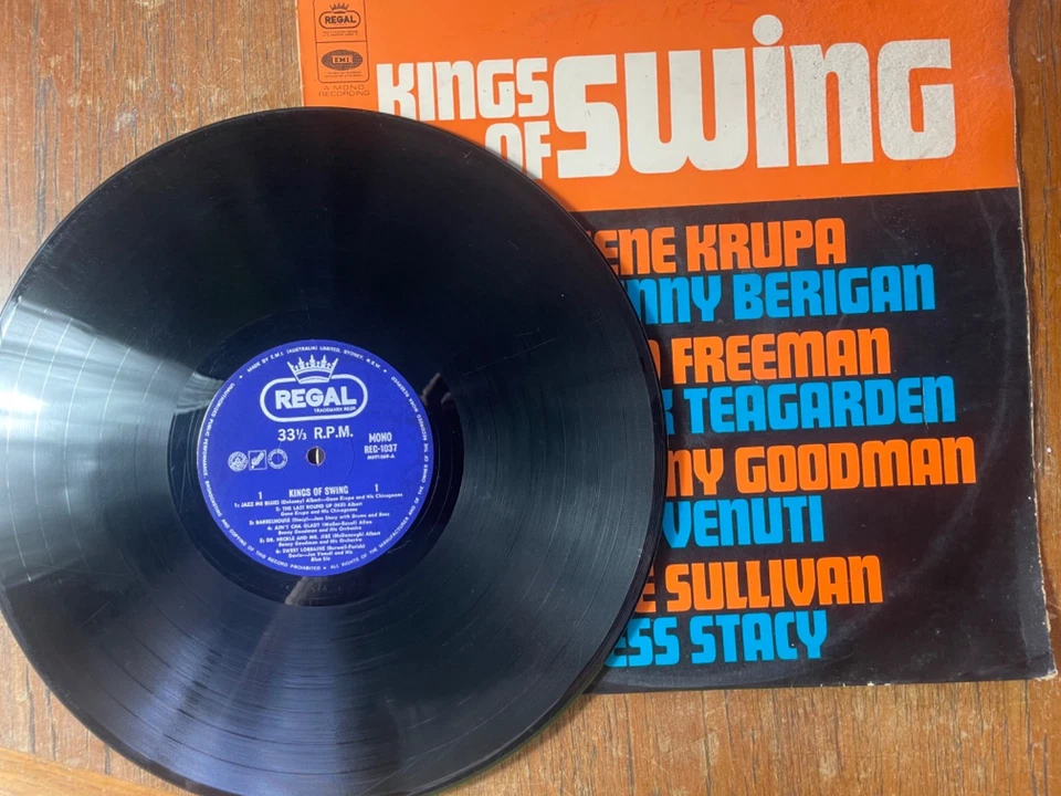 RARE Kings Of Swing LP Vinyl Australian Pressing 1966 Krupa Goodman - Image 3 of 4