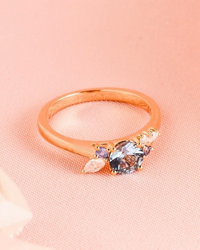 Teal montana hexagon sapphire ring vintage teal Sapphire ring hexagon teal ring - Picture 5 of 7