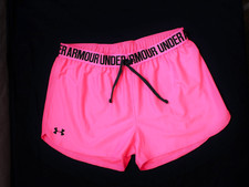 GIRLS UNDER ARMOUR SHORTS...YOUTH X-LARGE 18-20 LOOSE FIT/HEAT-GEAR NEW wt TAGS