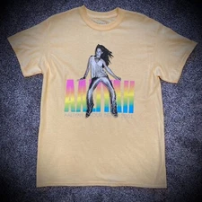AALIYAH T-SHIRT pastel yellow retro 90s pop r&b music multicolor logo MEN SM+MED