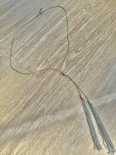 Bolo Tassel Long Silver Plated Lariat Necklace Pendant 30”