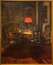 „Kaffeetisch bei romantischer Beleuchtung"  Hans Fischer  1909 Hamburg 1978