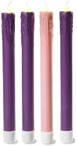 9" LED Flameless Advent Candle Set of 4 – Safe Christmas Church Decor - product listing photo
