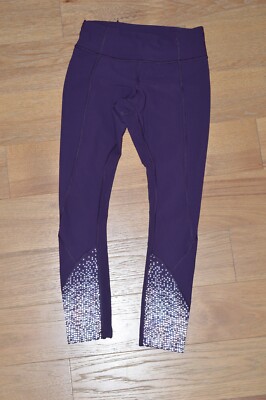 Lululemon Tight Stuff Tights 24  Deep Zinfandel Purple Scalloped Hem Size 4