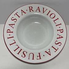 Indoor Outfitters Over & Back Pasta & Ravioli Serving Bowl Large 11" Vintage