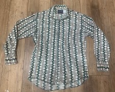 VTG WRANGLER AZTEC PRINT SZ 16-34 W/ PEARL SNAPS LONG SLEEVE WESTERN X LONG TAIL