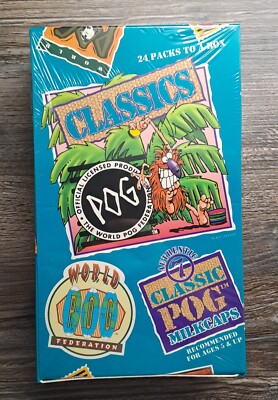 Rare Authentic Classics Pogs Milkcaps Unopened Box of 24 Packs SEALED 