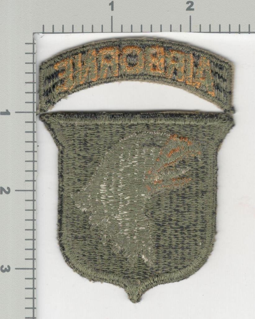 WW2 101st Airborne White Tongue Greenback Patch & Greenback Tab