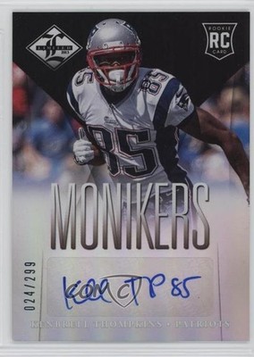 2013 Limited Phenoms Monikers Silver /299 Kenbrell Thompkins Rookie Auto RC no9