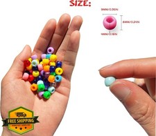 White Pony Beads Bulk 900 Pcs for Jewelry Hair Braiding Bracelets