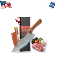 Chef Knife, 7 Inch Japanese Steel Sharp Kitchen Knife with Sheath, Silver